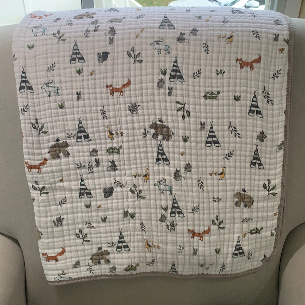 Little unicorn forest friends cotton muslin quilt